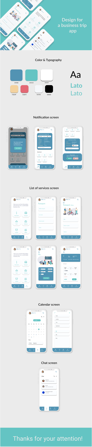 Design for a business trip app