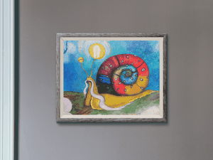 Handpainting art. Wise Snail