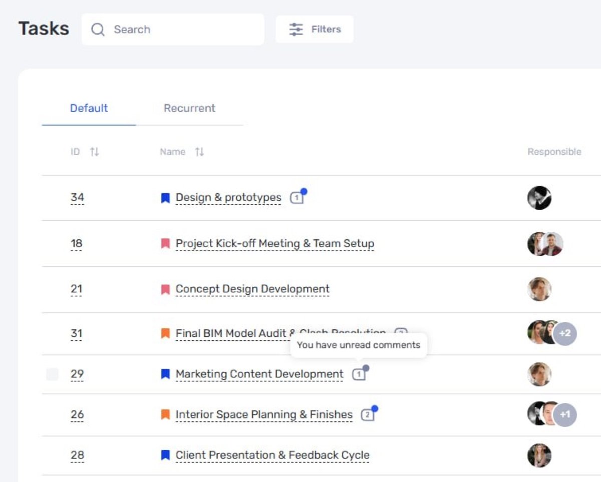 Лічильник коментарів у завданнях та індикатор непрочитаних