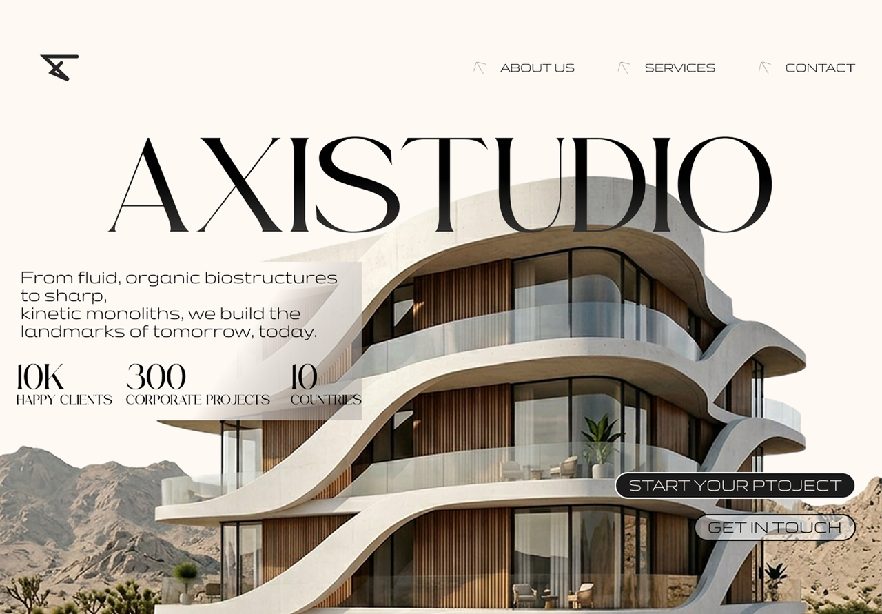 AXIS Studio — Architectural Landing Page Concept