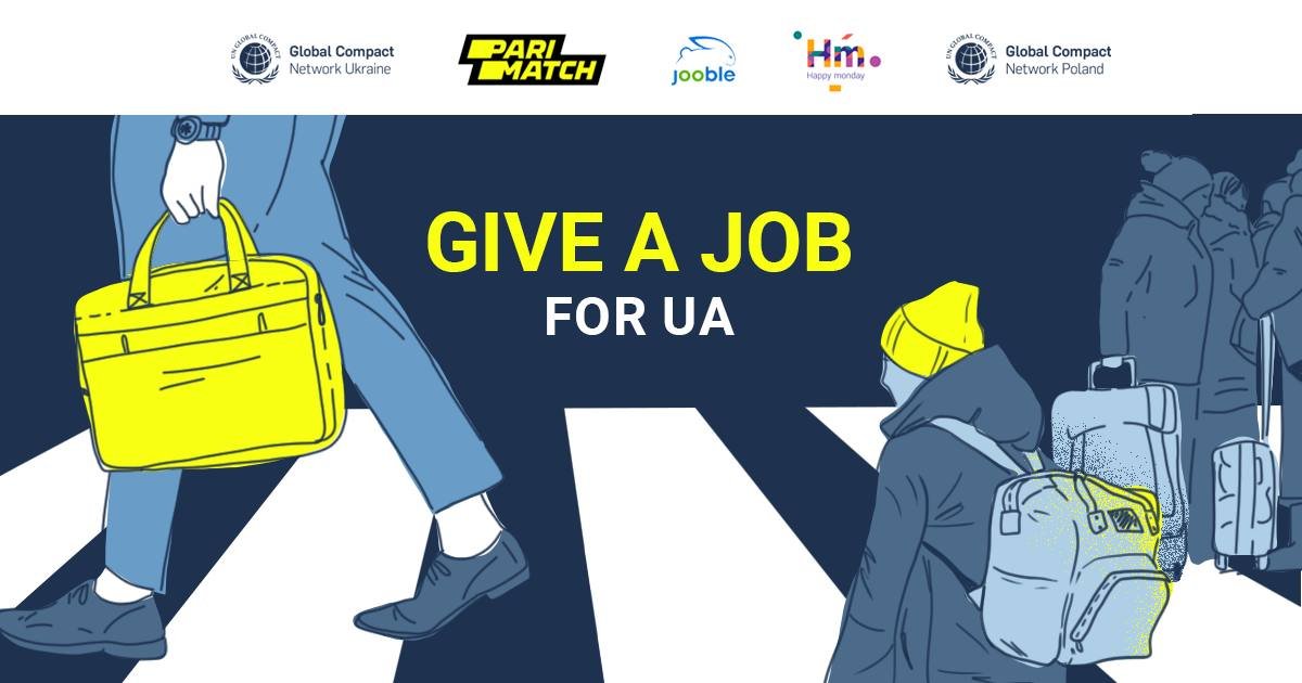 Give a Job for UA: допомога українцям у працевлаштуванні
для відновлення економіки України