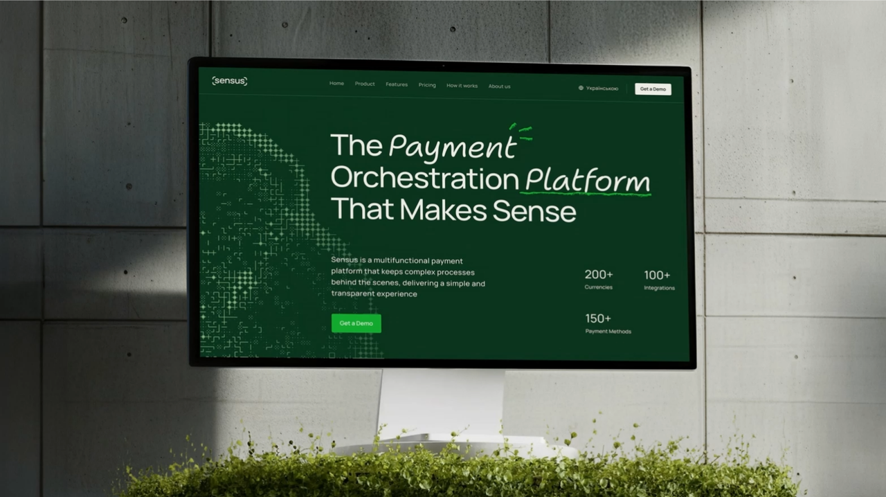Website design & branding for a payment orchestration platform — Sensus