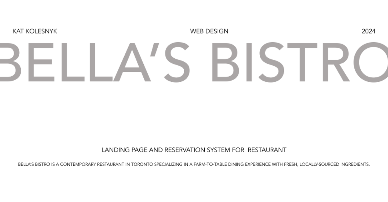 Bella’s Bistro: Restaurant Website Design