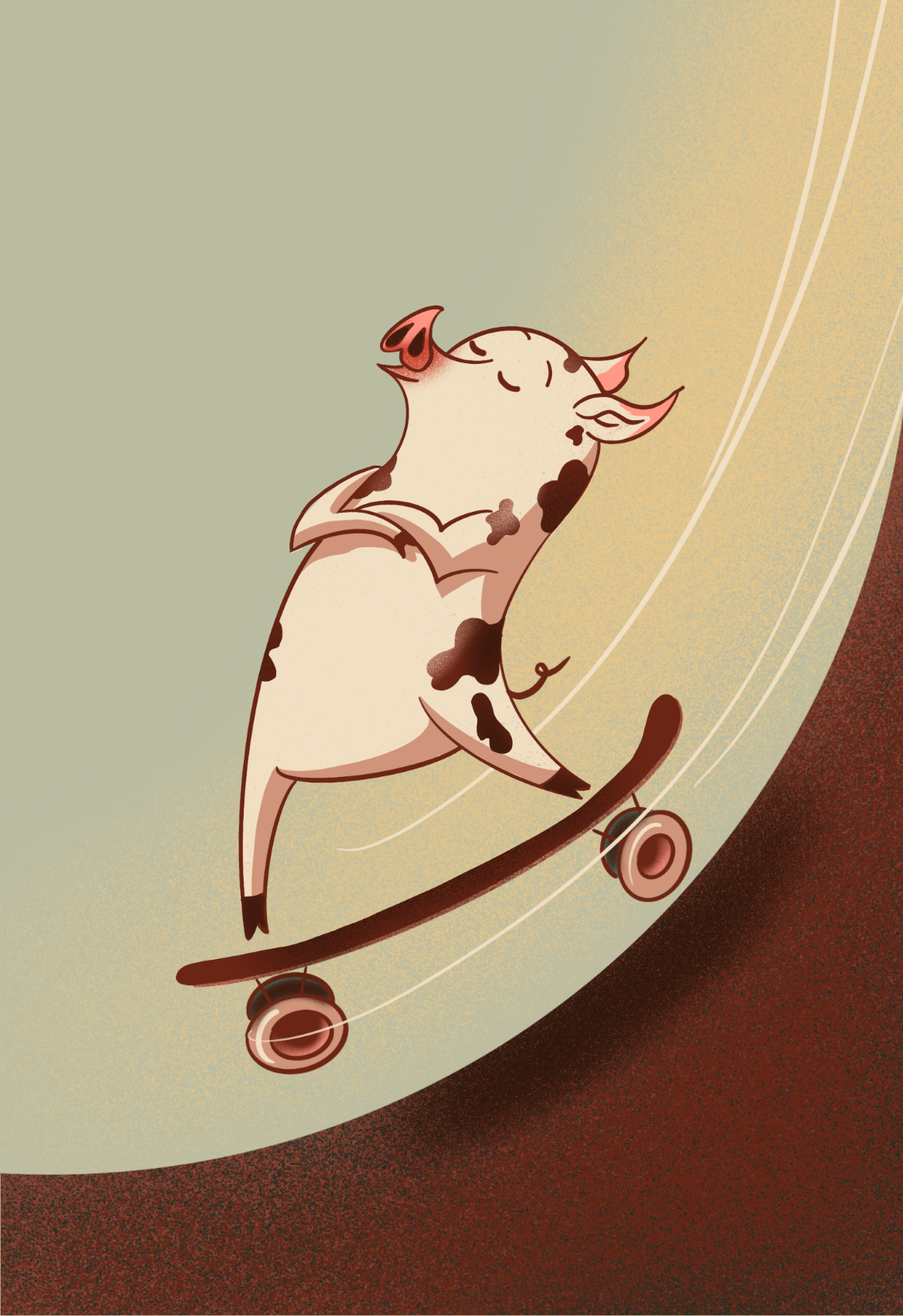 Свиня на скейті
