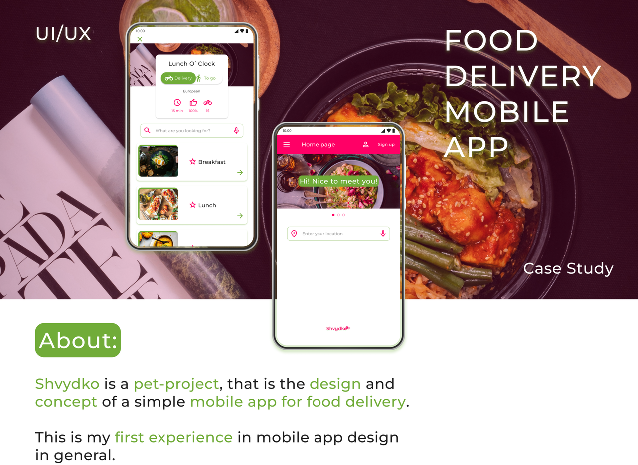 Food delivery mobile app UI/UX design