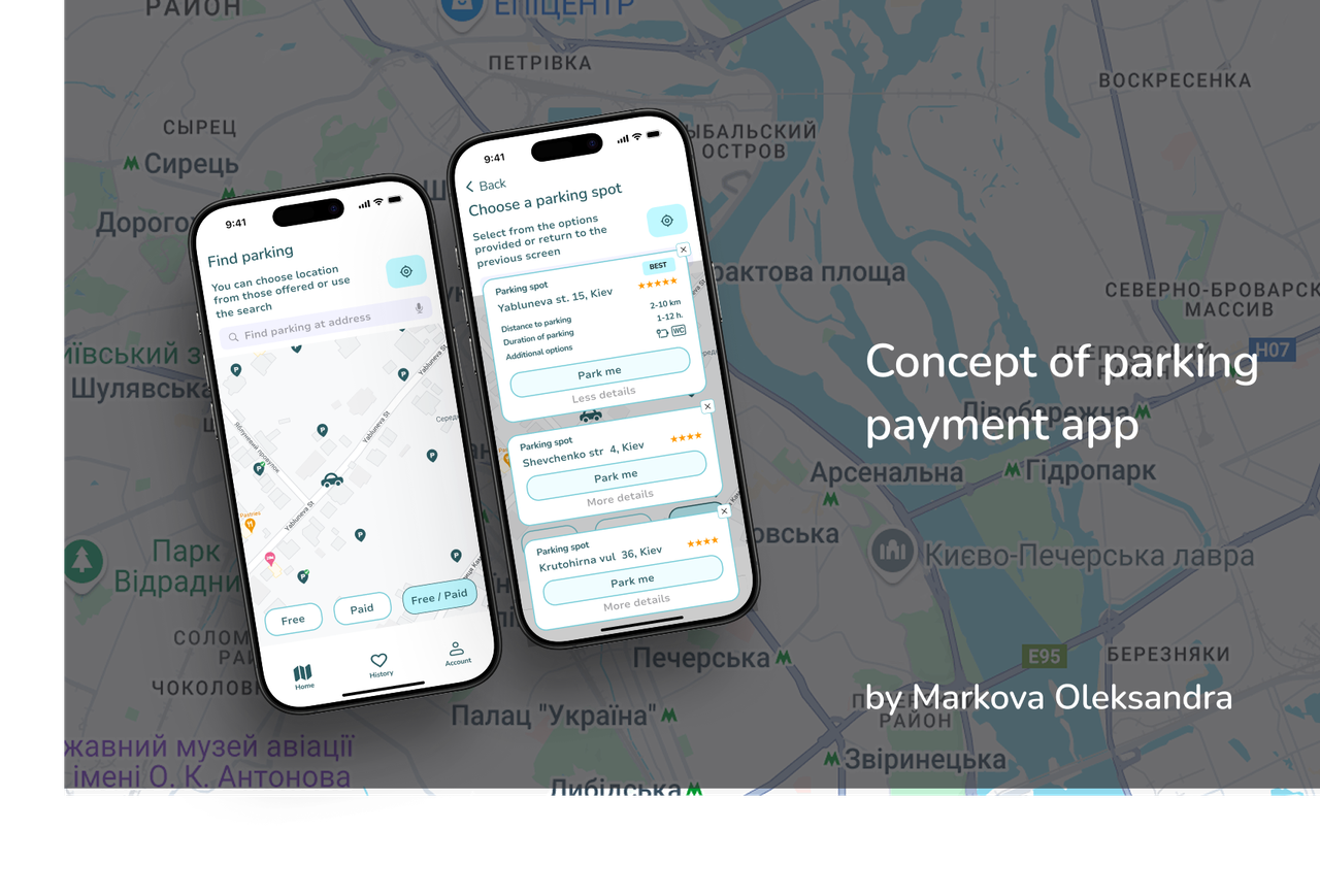 Design-concept of parking payment app