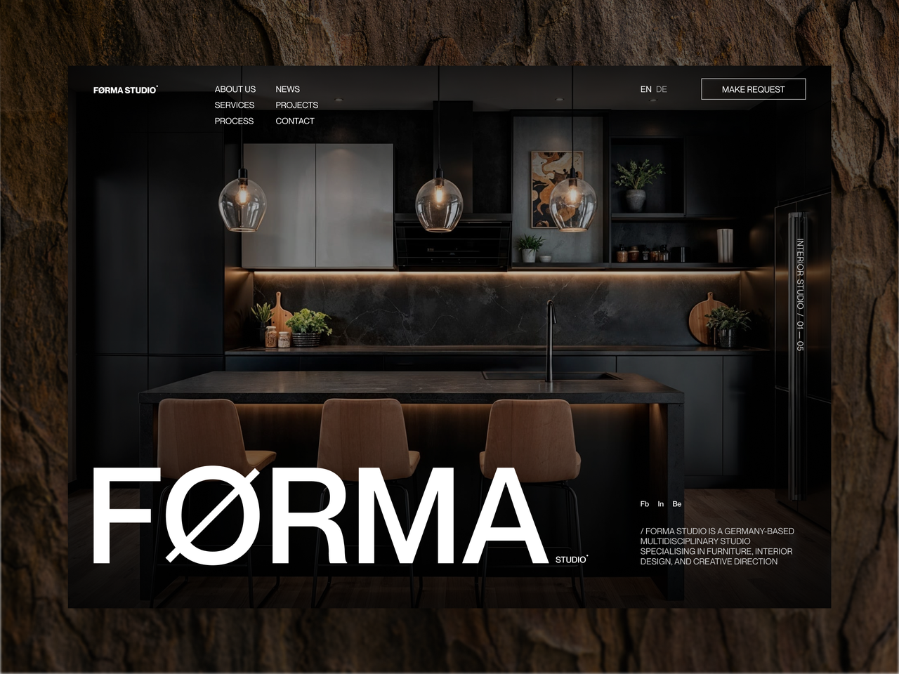 Interior Design Studio Website – Home Page