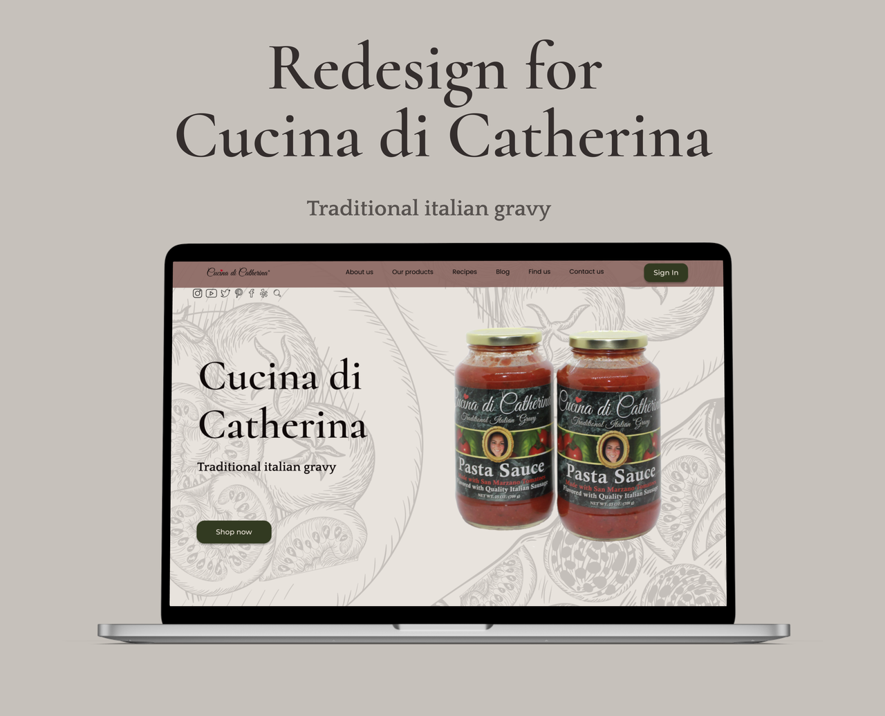 Redesign for "Cucina di Catherina" brand
