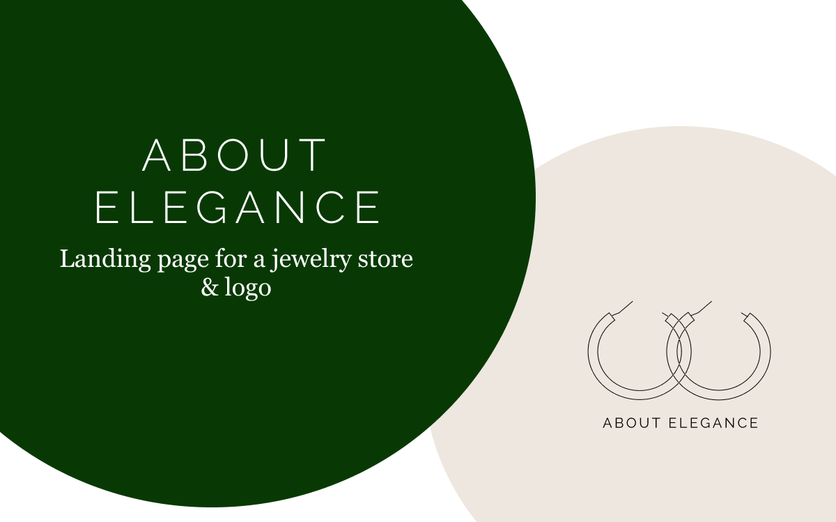 Landing page and logo for About elegance