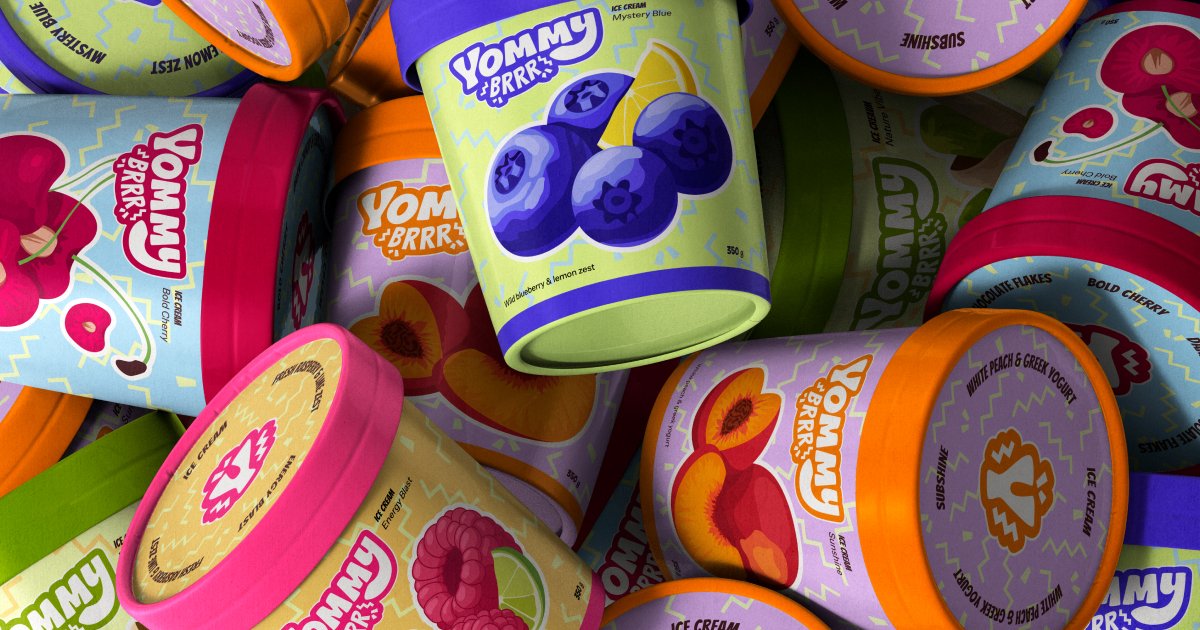 Yommy Brrr Ice Cream | Logo & Packagaing Design