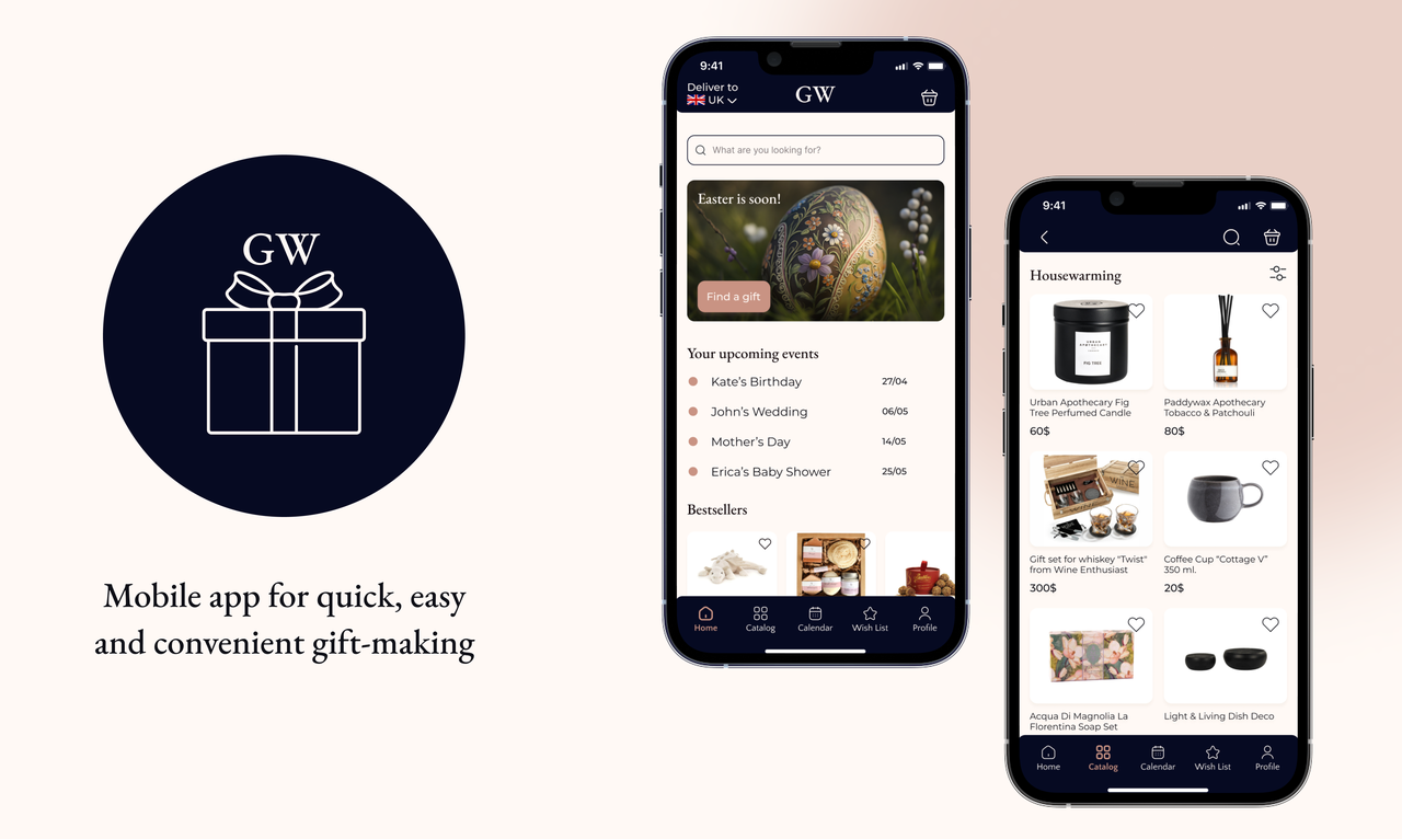 Mobile app for quick, easy and convenient gift-making 