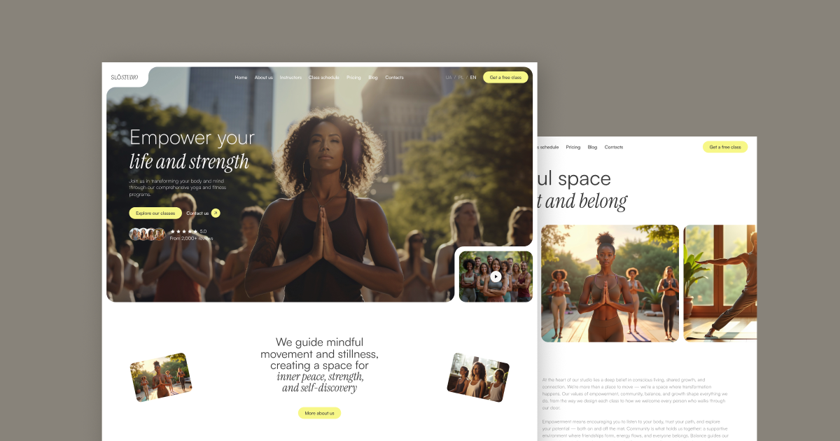 Yoga Studio Website Design