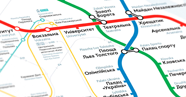 Загальна та лінійні схеми київського метро