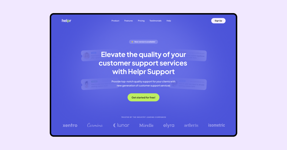 Helpr - Customer Support SaaS Landing Page