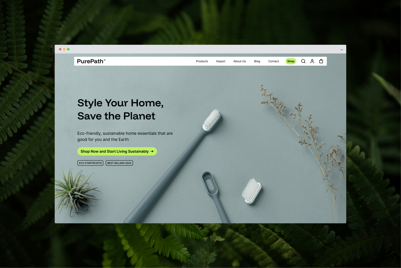 
Pure Path — Landing Page for Sustainable E-Commerce