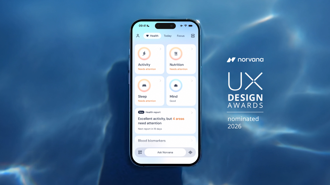 Norvana Is Nominated for the UX Design Awards 2026