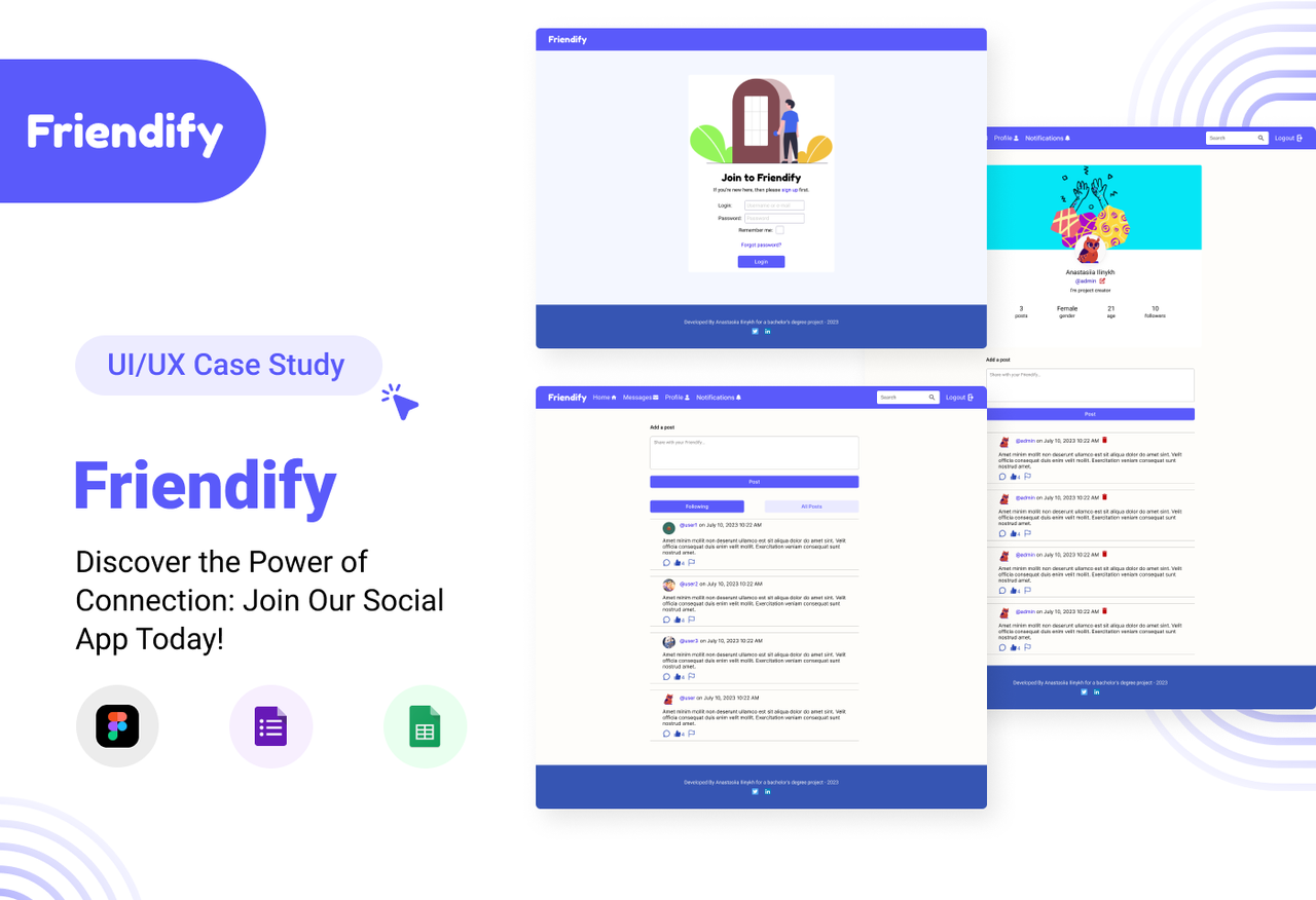 Social media webapp UX /UI Case Study