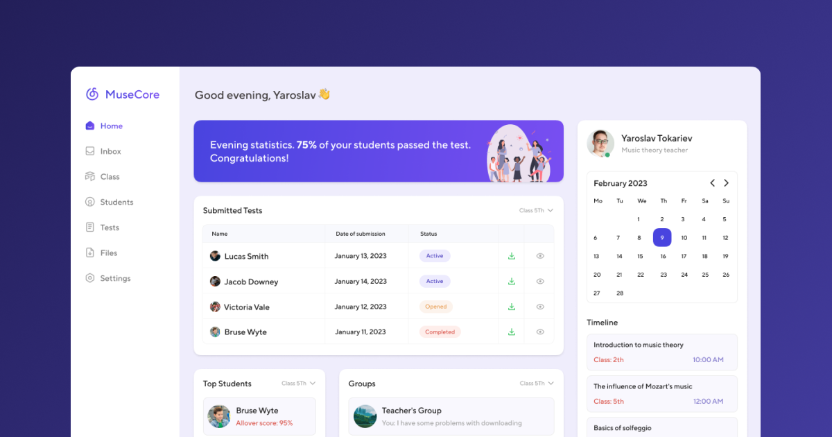 Educational Platform Dashboard | UI/UX